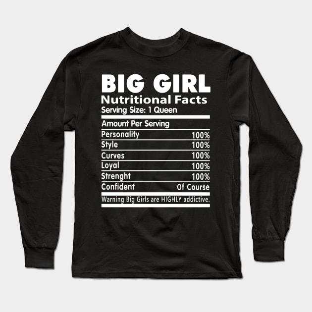 Big Girl Nutritional Facts Long Sleeve T-Shirt by nikolay